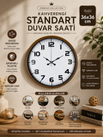 Kahverengi 36 cm Standart Duvar Saati – Standart Rakamlı