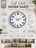 Soft White 36 cm Sade Duvar Saati