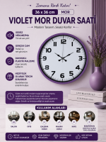 Violet Mor 36 cm Standart Duvar Saati