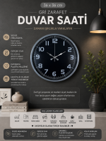 Gri Zarafet 36 cm Duvar Saati