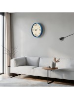 36 cm Mavi Dekoratif Duvar Saati – Beyaz Rakamlı Mavi Kadran