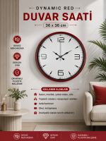 Dynamic Red 36 cm Duvar Saati