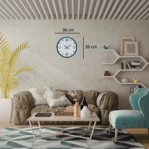 Turkuaz Dekoratif Stil 36 cm Duvar Saati