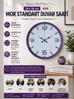 Mor Standart 36 cm Duvar Saati