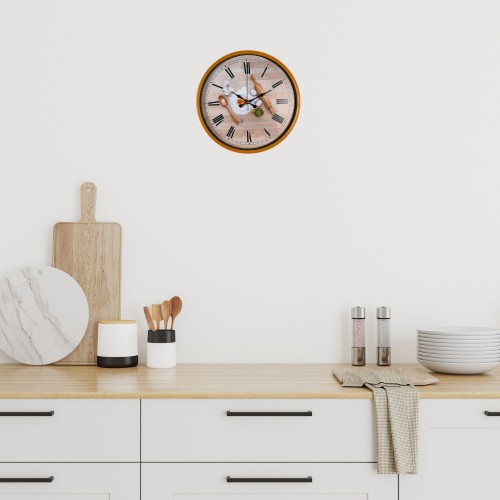 Rustic Kitchen Turuncu 36 cm Duvar Saati