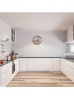 Krem 36 cm Dekoratif Mutfak Duvar Saati