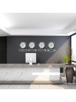 Krom Series 36 cm Metal Tabelalı Dünya Saatleri Seti – Otel ve Resepsiyon Saati