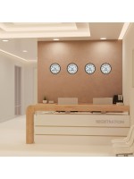 Kahverengi 4’lü Dünya Saat Seti 36 cm Modern – Otel ve Resepsiyon Saati
