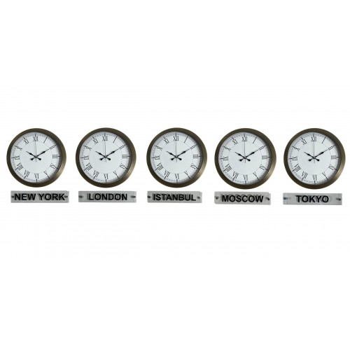 Retro World Time Series 36 cm Metal Tabelalı Dünya Saati – Otel ve Resepsiyon Saati