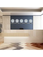 Modern 36 cm Tabelalı Dünya Saatleri – Beyaz 5’li – Otel ve Resepsiyon Saati