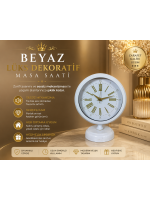 Veloria Beyaz 25 x 20 cm Metal Masa Saati