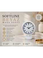 Softline Beyaz 25 x 20 cm Metal Masa Saati