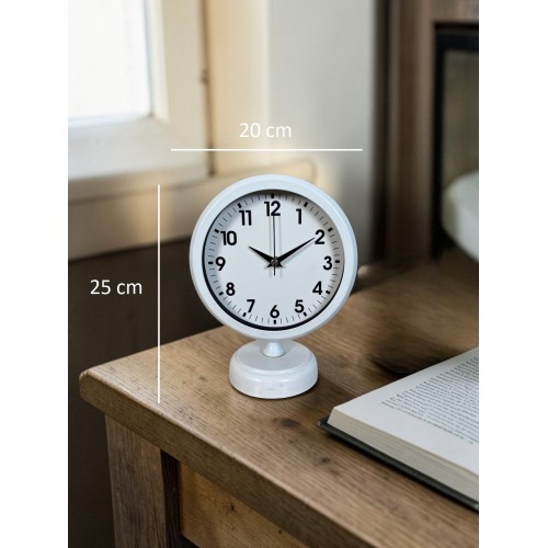 Softline Beyaz 25 x 20 cm Metal Masa Saati