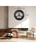 Rustik Metal 68 cm Dekoratif Duvar Saati