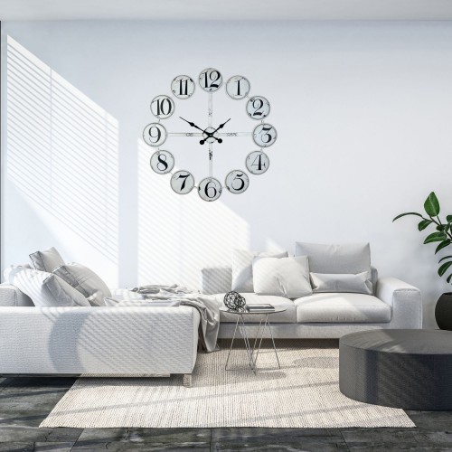 Rustik Beyaz 80 cm Metal Duvar Saati