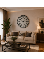 Siyah 100 x 100 cm Aynalı Duvar Saati