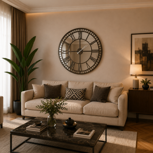 Eskitme Aynalı 100 x 100 Aynalı Duvar Saati