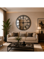 Siyah Aynalı 120 x 120 cm Duvar Saati