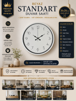 Beyaz 36 cm Standart Duvar Saati – Standart Rakamlı