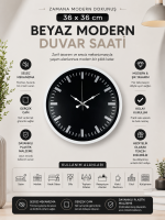 Beyaz 36 cm Modern Duvar Saati