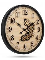 Siyah Antique Motion 70 x 70 cm Çarklı Duvar Saati