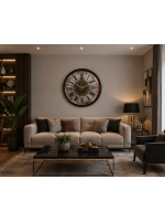 Retro Siyah Premium 70 x 70 cm Çarklı Duvar Saati