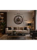 Retro Siyah Premium 70 x 70 cm Çarklı Duvar Saati