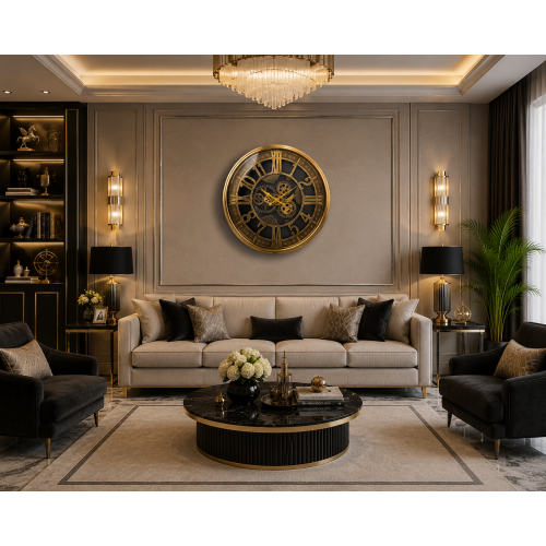 İmperial Gold 70 x 70 cm Çarklı Duvar Saati