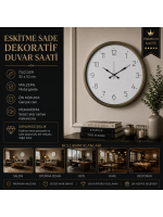 Eskitme Sade Dekoratif 52 x 52 cm Duvar Saati