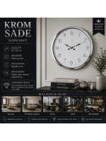 Krom Sade 52 x 52 cm Duvar Saati