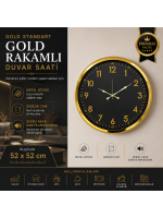 Gold Standart Gold Rakamlı 52 x 52 cm Duvar Saati