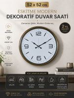 Eskitme 52 cm Metal Modern Tasarım Duvar Saati