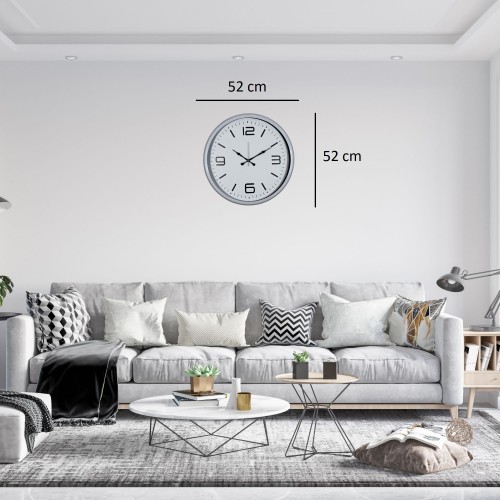 Beyaz Modern Prestij 52 cm Metal Duvar Saati