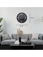 Siyah Modern 52 x 52 cm Duvar Saati