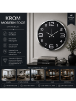 Krom Modern Edge 52 x 52 cm Duvar Saati