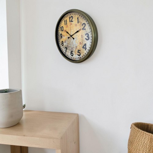 Eskitme Nostaljik Tasarım 52 cm Metal Duvar Saati