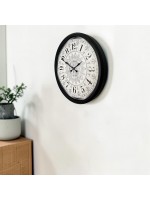 Siyah Motifli 52 cm Metal Duvar Saati – Motifli İnce Kadran