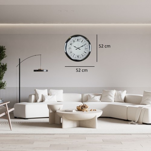 Krom Modern Desenli 52 x 52 cm Duvar Saati