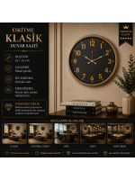 Eskitme Klasik 52 x 52 cm Duvar Saati
