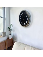 Krom Standart Dekoratif 52 x 52 cm Duvar Saati – Klasik Metal Beyaz Kadran