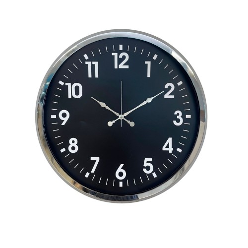 Krom Standart Dekoratif 52 x 52 cm Duvar Saati – Klasik Metal Beyaz Kadran