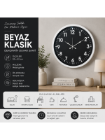 Beyaz Klasik 52 x 52 cm Duvar Saati