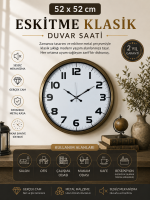 Eskitme 52 cm Metal Klasik Duvar Saati