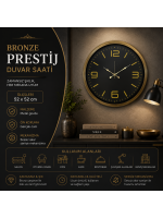 Bronze Prestij 52 x 52 cm Duvar Saati
