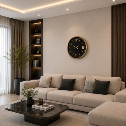 Bronze Prestij 52 x 52 cm Duvar Saati