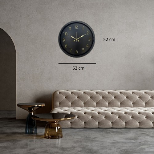 Siyah Sade Modern 52 x 52 cm Modern Duvar Saati