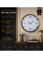 Golden Harmoney 52 x 52 cm Duvar Saati