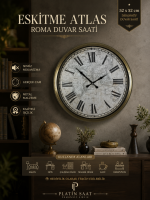Eskitme Atlas 52 cm Metal Roma Duvar Saati