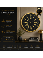 Golden Monarch 52 x 52 cm Duvar Saati
