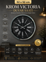 Krom Vıctoria 52 cm Metal Duvar Saati
